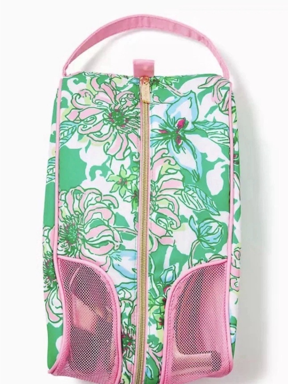 NWT Lilly Pulitzer Spearmint Blossom Views Shoe Bag GWP Travel Zip Pouch NIP